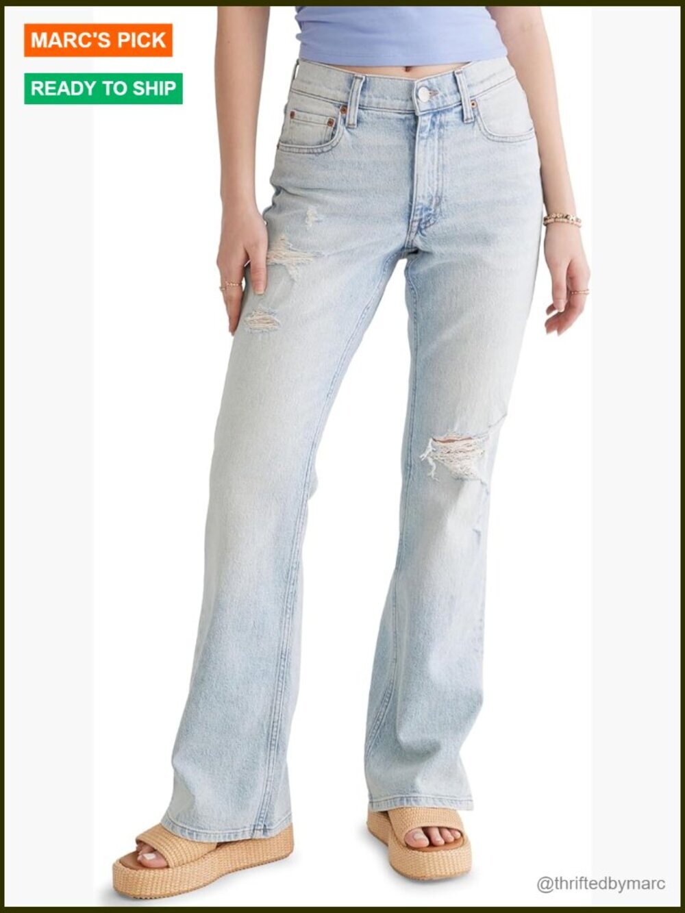 Flare High-Rise Jeans with Recycled Cotton Stretch Denim